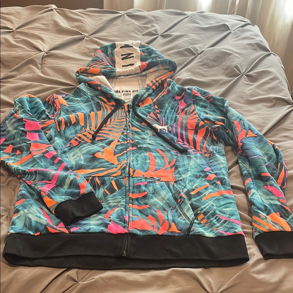Victoria's Secret Pink Blue and Orange Hoodie